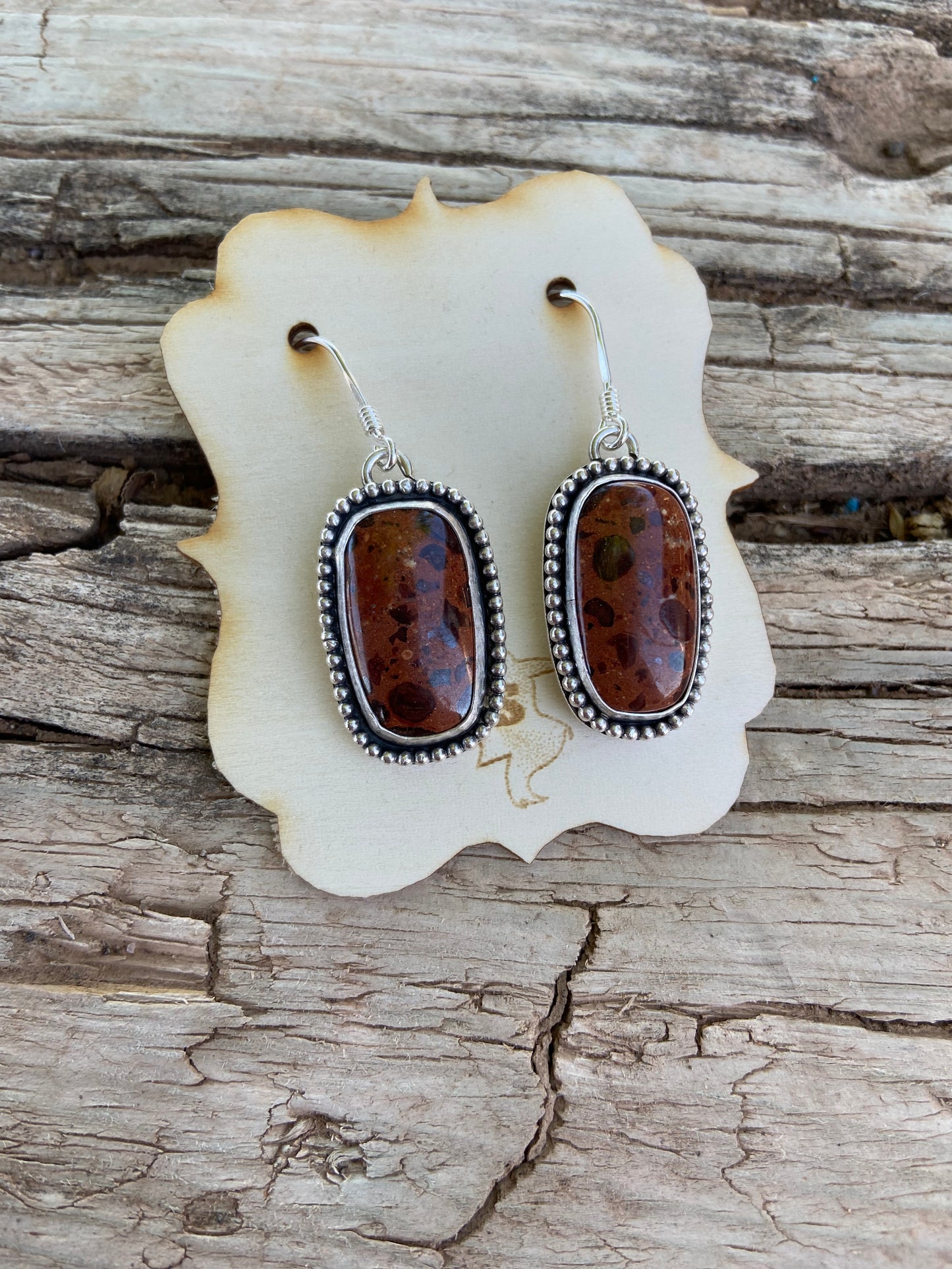 Leopard Jasper wire Earrings