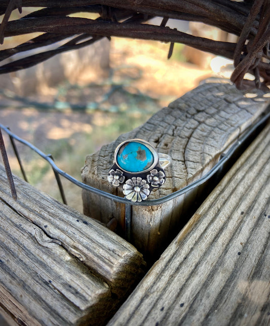 Floral Turquoise Ring