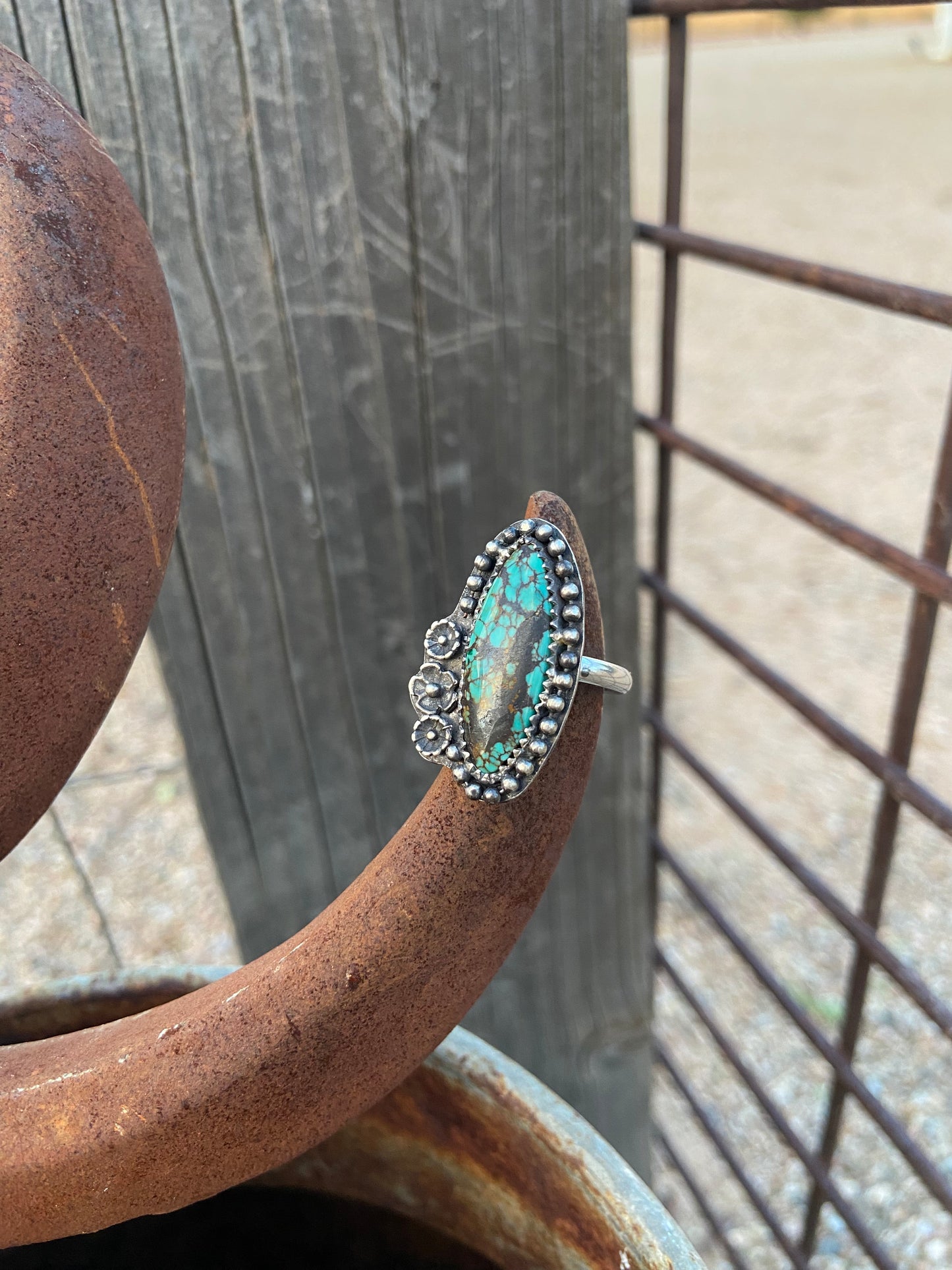 Floral Hubei Turquoise ring