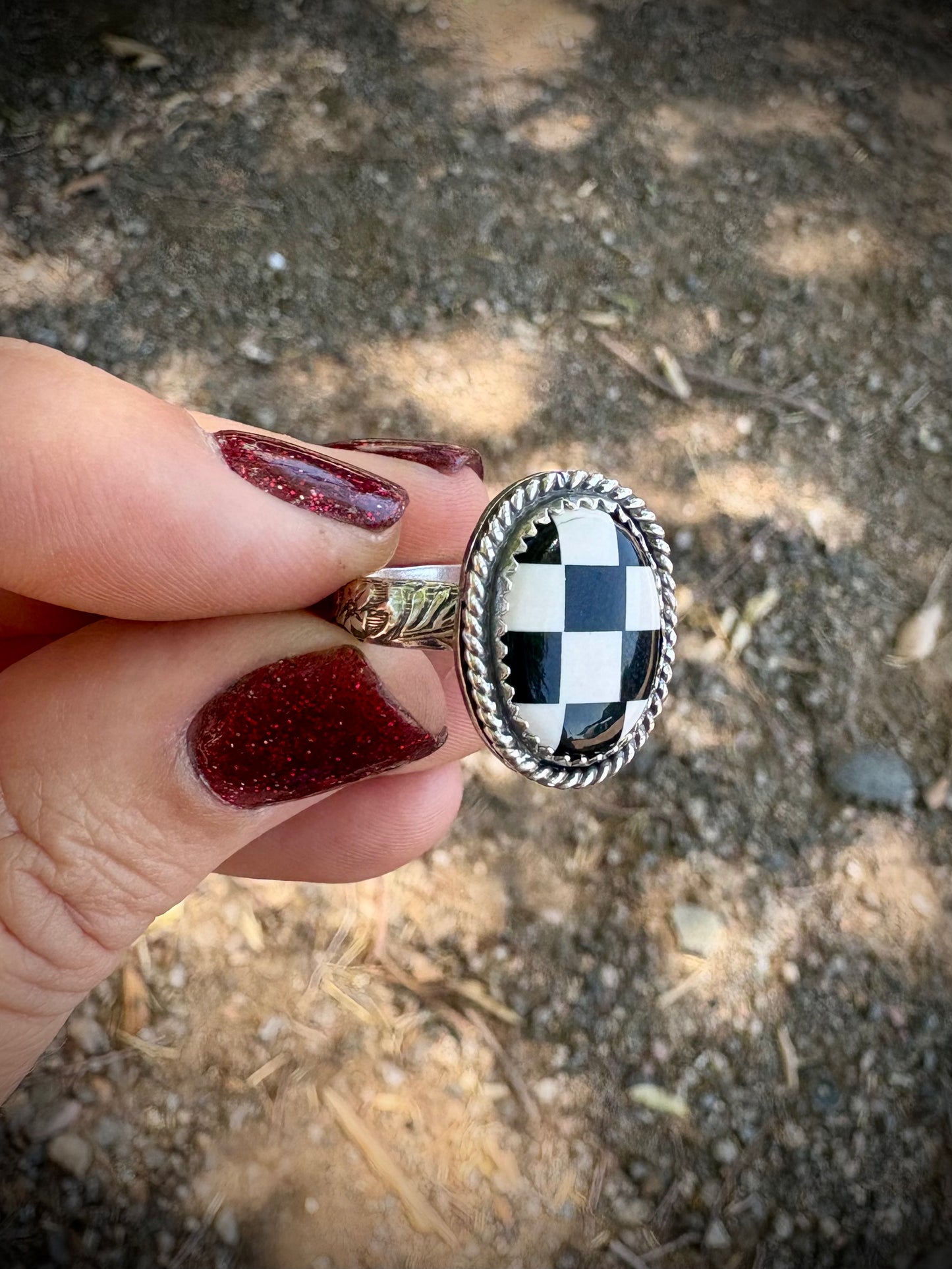 Twisted Checkerboard Ring