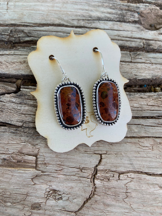 Leopard Jasper wire Earrings
