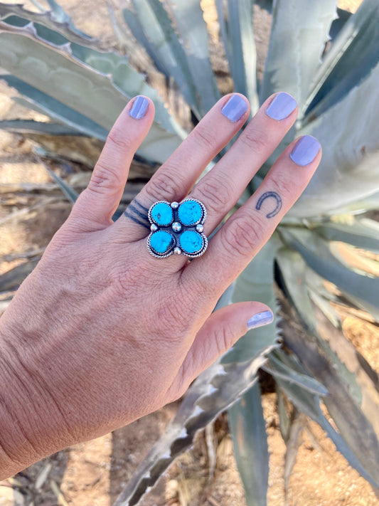 Sleeping Beauty Cluster Ring