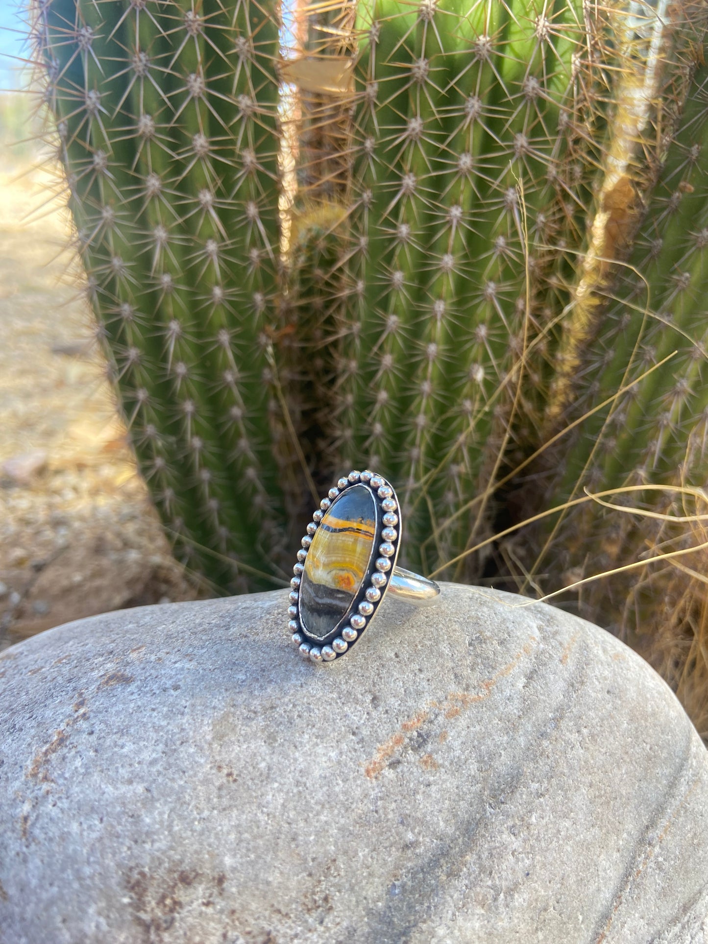 Bumble Bee Jasper Ring