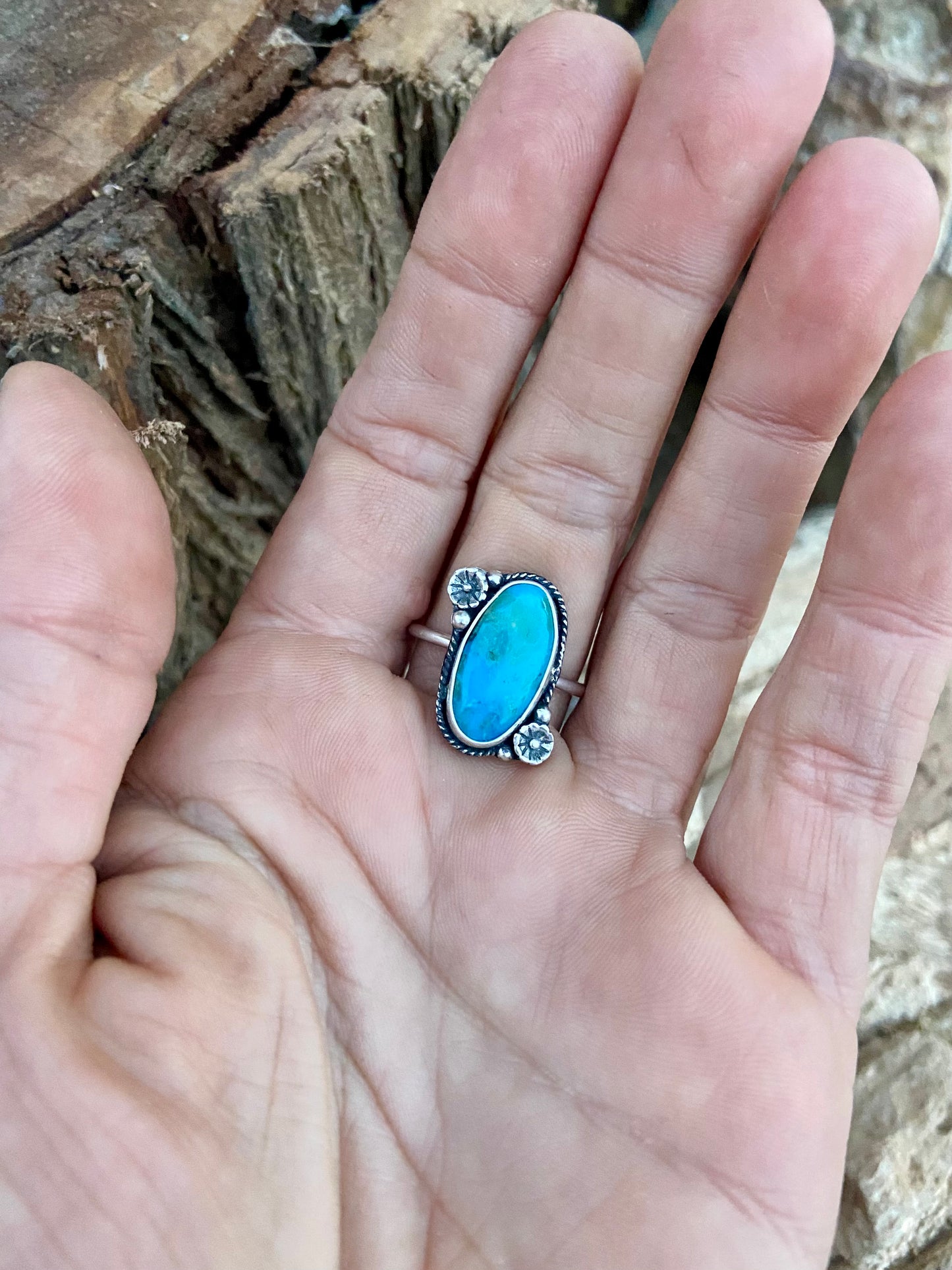 Floral Turquoise Ring