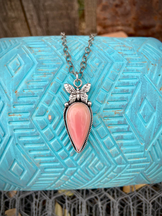 Pink Butterfly Necklace