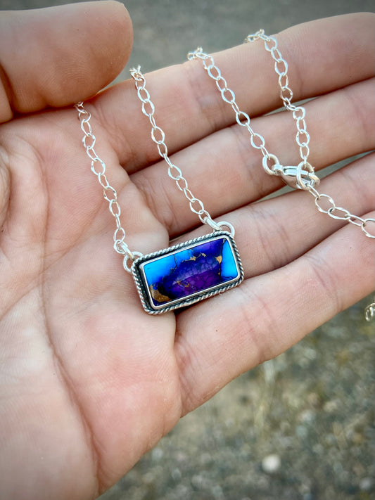 Tinged with Turquoise Bar Necklace