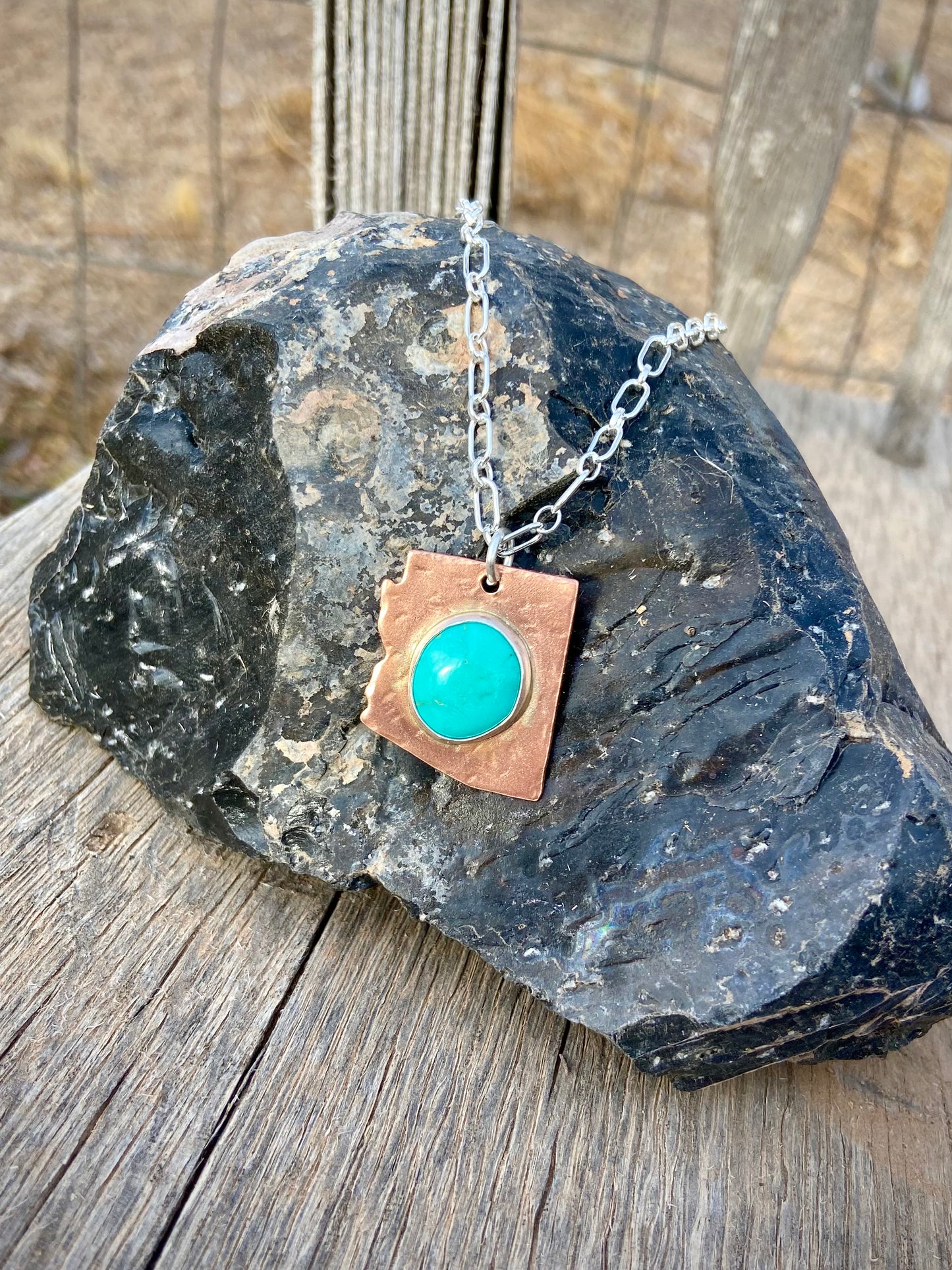 Copper AZ Necklace