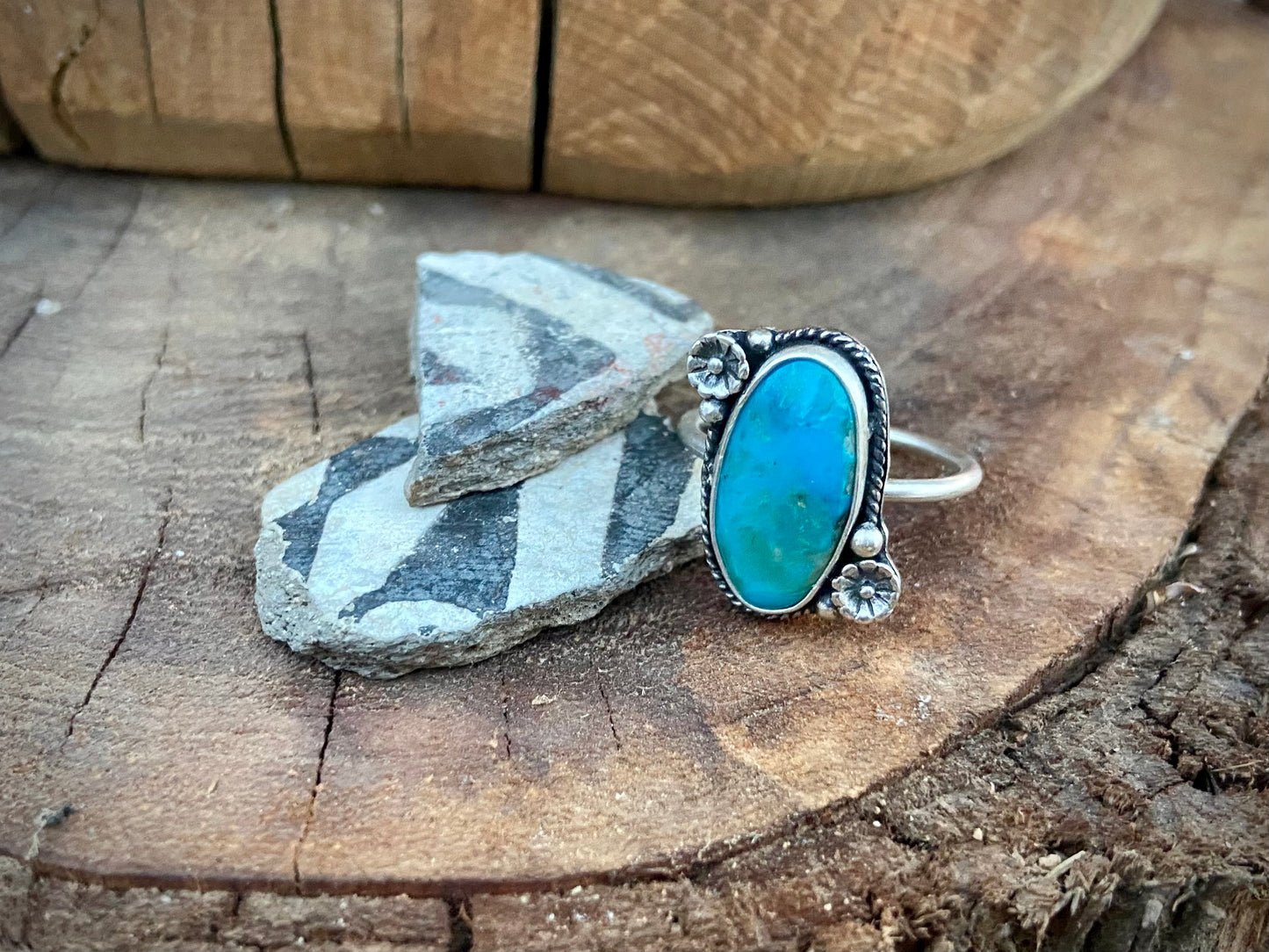 Floral Turquoise Ring