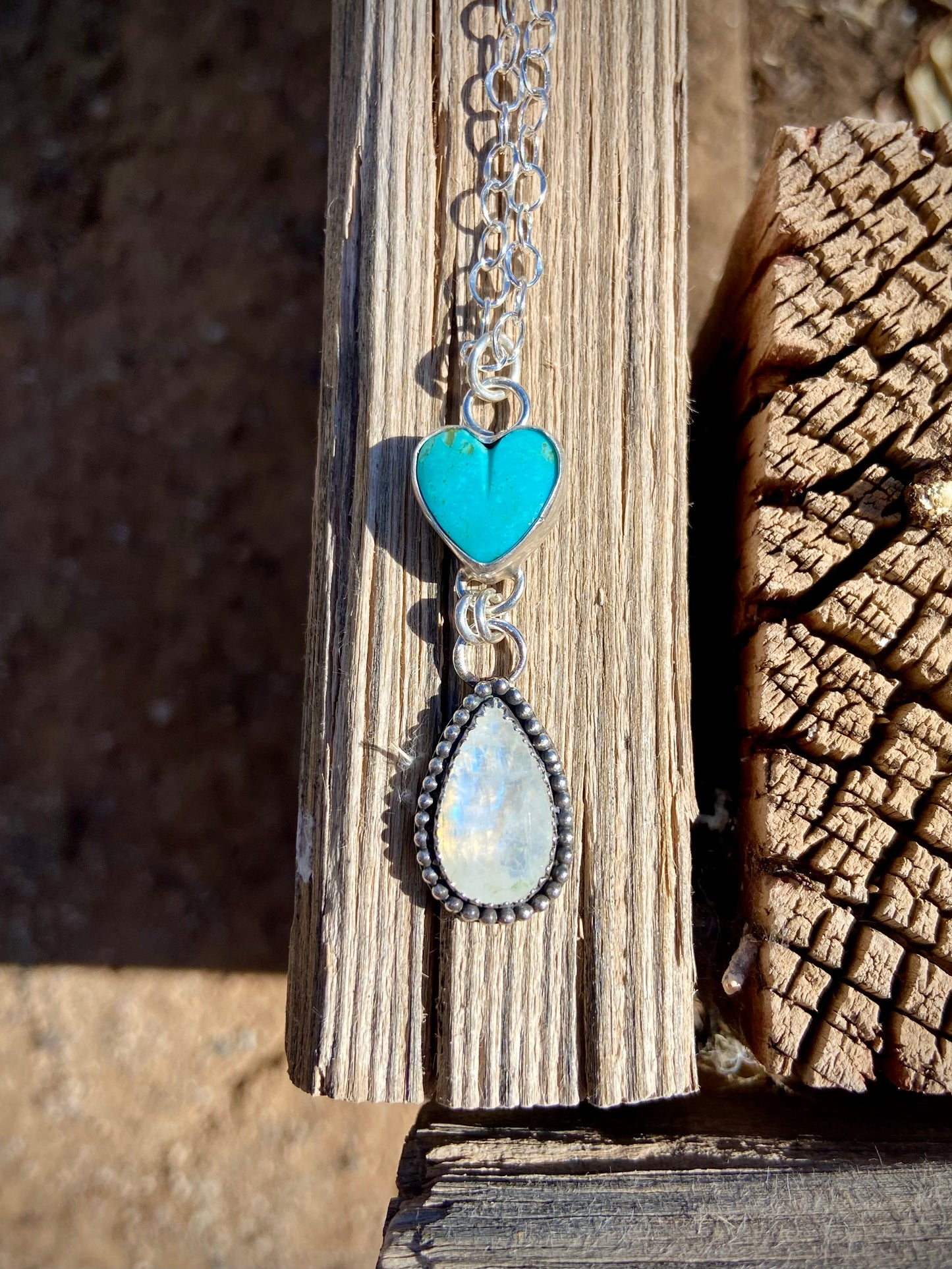 Shimmering Moonstone/Turquoise Necklace