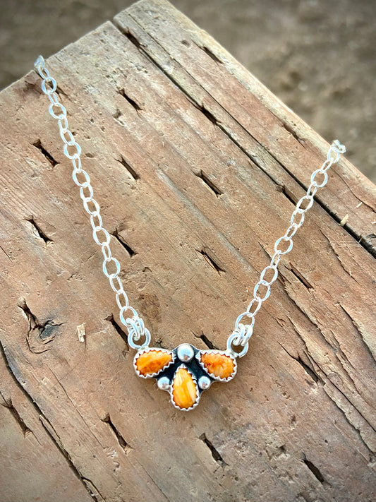 Orange Cluster Necklace