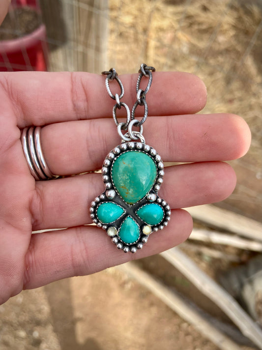 Green Cluster Necklace