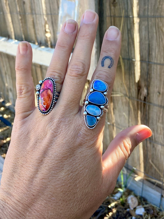 Blue Opal Quad Ring