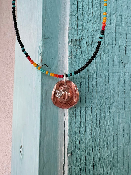Copper Cowboy Hat Necklace