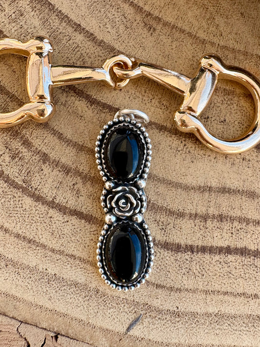 Onyx Rose Pendant