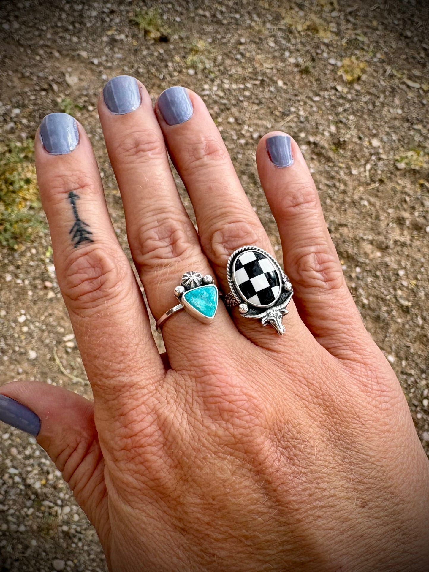 B&W Longhorn Ring