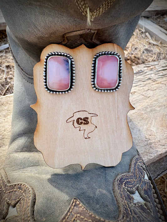 Ol’ Pink Opal Earrings