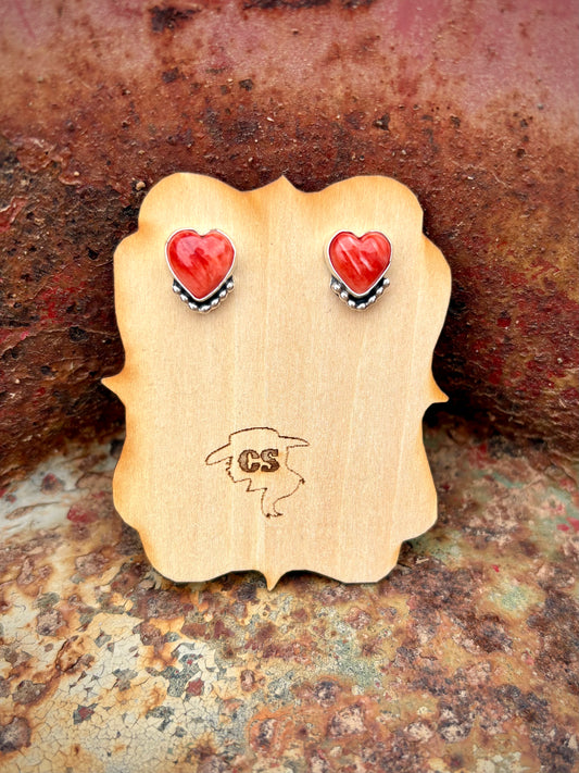 Tiny Spiny Heart Earrings