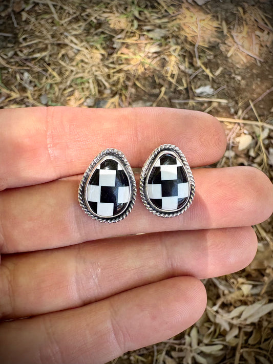 Black and White Earrings