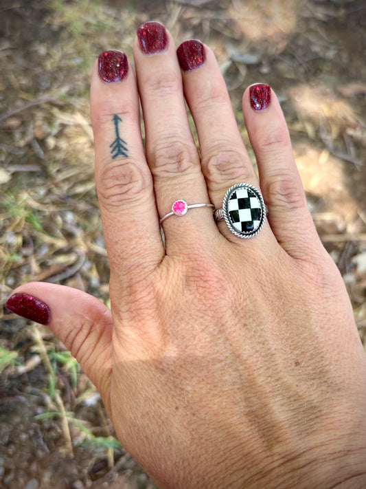Twisted Checkerboard Ring